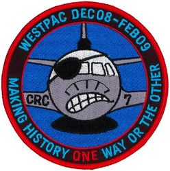 Fleet Air Reconnaissance Squadron 1 (VQ-1) Combat Reconnaissance Crew 7 Western Pacific Cruise 2008-2009
Established as Special Electronic Search Project in Oct 1951. Redesignated Detachment Able, Airborne Early Warning Squadron ONE (VW-1) on 12 May 1953. Reorganized as Detachment Able, Airborne Early Warning Squadron THREE (VW-3) on 1 Jun 1954. Redesignated Electronic Countermeasures Squadron ONE (VQ-1) on 1 Jun 1955; Fleet Air Reconnaissance Squadron ONE (FAIRECONRON ONE) in Jan 1960-.

Lockheed EP-3E Aries II

