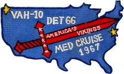 Heavy Attack Squadron 10 (VAH-10) Detachment 66 CVW-17 Med Cruise 1967
Established as Heavy Attack Squadron Ten (VAH-10) "Vikings" on 1 May 1961. Redesignated VAQ-129 on 1 Sep 1970.

10 Jan 1967-20 Sep 1967, USS America (CVA-66), CVW-6, Douglas KA-3B Skywarrior 

