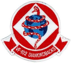 Fighter Squadron 102 (VF-102)
Established as Attack Squadron THIRTY SIX (VA-36) on 1 Jul 1955 and redesigneated Fighter Squadron ONE ZERO TWO (VF-102) "Diamondbacks" (Second VF-102) on the same day. It should be noted that on the same day the old VF-102 was redesignated VA-36. This unit is separate from VA-36 that was established on 1 Jul 1955. Redesignated Strike Fighter Squadron ONE ZERO TWO (VFA-102) in 2005.

Grumman F-14 Tomcat
