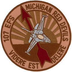 107th Expeditionary Fighter Squadron Operation IRAQI FREEDOM
Translation: VIDERE EST DELERE = To See Is to Know
Keywords: desert