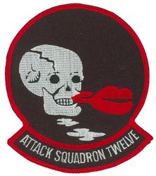 Attack Squadron 12 (VA-12)
Established as Bomber-Fighter Squadron FOUR (VBF-4) on 12 May 1945. Redesignated Fighter Squadron TWO A (VF-2A) on 15 Nov 1946. Redesignated Fighter Squadron TWELVE (VF-12) on 2 Aug 1948. Redesignated Attack Squadron TWELVE (VA-12) on 1 Aug 1955, the first squadron to be assigned the VA-12 designation. Disestablished on 1 Oct 1986.
