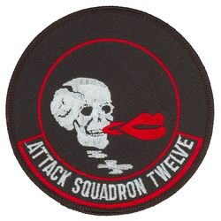 Attack Squadron 12 (VA-12)
Established as Bomber-Fighter Squadron FOUR (VBF-4) on 12 May 1945. Redesignated Fighter Squadron TWO A (VF-2A) on 15 Nov 1946. Redesignated Fighter Squadron TWELVE (VF-12) on 2 Aug 1948. Redesignated Attack Squadron TWELVE (VA-12) on 1 Aug 1955, the first squadron to be assigned the VA-12 designation. Disestablished on 1 Oct 1986.
