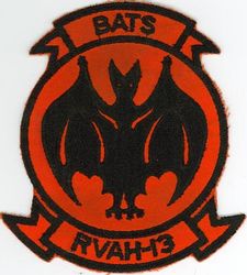 Reconnaissance Attack Squadron 13 (RVAH-13)
Established as Heavy Attack Squadron THIRTEEN (VAH-13) "Bats" on 3 Jan 1961. Redesignated Reconnaissance Attack Squadron THIRTEEN (RVAH-13) on 1 Nov 1964. Disestablished on 30 Jun 1976.
Douglas A3D-2 Skywarrior, 1961-1964
North American RA-5C Vigilante, 1964-1976

