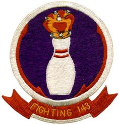 Fighter Squadron 143 (VF-143)
VF-143 "Kingpins" (First VF-143)
1955-1958
Established as VF-821 and called to active duty on 20 Jul 1950. Redesignated VF-143 (1st) on 4 Feb 1953-1 April 1958. 
Vought F4U-4 Corsair
Grumman F9F-2 Panther
Grumman F9F-6 Cougar
North American FJ-3 Fury
Vought F-8A Crusader
