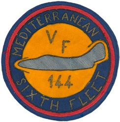 Fighter Squadron 144 (VF-144) MEDITERRANEAN CRUISE 1952-1954
Established as VF-884 on 1 Nov 1949. Redesignated VF-144 on 4 Feb 1953; VA-52 on 23 Feb 1959-31 Mar 1995. 
Grumman F9F-4/5 Panther


