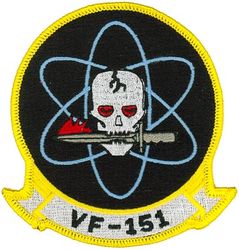 Fighter Squadron 151 (VF-151)
Established as Fighter Squadron TWENTY THREE (VF-23) on 6 Aug 1948. Redesignated Fighter Squadron ONE HUNDRED FIFTY ONE (VF-151) "Vigilantes" on 23 Feb 1959; Fighter Attack Squadron ONE HUNDRED FIFTY ONE (VFA-151) on 1 Jun 1986-.

McDonnell F3H-2 Demon
McDonnell Douglas F-4B/N/J/S Phantom II

Insignia approved by CNO on 26 May 1955.

