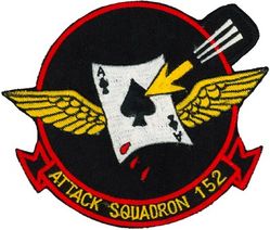 Attack Squadron 152 (VA-152)
Established as Reserve Fighter Squadron SEVEN HUNDRED THIRTEEN (VF-713) sometime in the late 1940s. Called to active duty on 1 Feb 1951. Redesignated Fighter Squadron ONE HUNDRED FIFTY TWO (VF-152) on 4 Feb 1953; Attack Squadron ONE HUNDRED FIFTY TWO (VA-152) on 1 Aug 1958. Disestablished on 29 Jan 1971. 

Douglas AD-6 (A-1H); A-1J Skyraider
Douglas A4D-2 (A-4B); A4D-2N (A-4C); A4D-5 (A-4E);TA-4F Skyhawk

