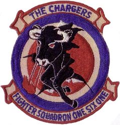 Fighter Squadron 161 (VF-161) 
VF-161 "Chargers" 
1960-1962 First Insignia
Established as VF-161 on 1 Sep 1960; VFA-161 on 1 Jun 1986-1 Apr 1988.
McDonnell F3H-2 Demon
