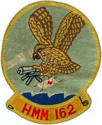 Marine Medium Helicopter Squadron 162 (HMM-162)
Activated as Marine Helicopter Transport Squadron 162 (HMR-162) "Golden Eagles" was activated on 30 Jun 1951. Redesignated Marine Helicopter Squadron-Light (HMR(L)-162) on 31 Dec 1956; Marine Medium Helicopter Squadron 162 (HMM-162) on 1 Feb 1962. Deactivated on 9 Dec 2005. Reactivated as Marine Medium Tiltrotor Squadron 162 (VMM-162) on 31 Aug 2006-.

Sikorsky HRS-1/3 Chickasaw, 1951-1958
Sikorsky UH-34D Seahorse, 1958-1967
Boeing/Vertol CH-46D/E/F Sea Knight, 1967-2005
MV-22 Osprey, 2006-.


