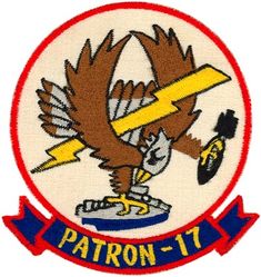 Patrol Squadron 17
VP-17 "White Lightnings"
1968-1989 (3rd insignia)
Established as VP-916 on 1 Jul 1946; VP-ML-66
on 15 Nov 1946; VP-772 in Feb 1950; VP-17 (3rd VP-17) on 4 Feb 1953; VA-HM-10 on 1 July 1956; VP-17
on 1 Jul 1959-31 Mar 1995.
Lockheed P-3A/B/C Orion
