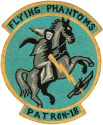 Patrol Squadron 18
VP-18 " Flying Phantoms"
1964-1968 (2nd insignia)
Established as VP-914 in May 1946; VP-ML-
64 on 15 Nov 1946; VP-861 in Feb 1950; VP-18 (3rd VP-18) on 4 Feb 1953-10 Oct 1968.
Lockheed P2V-7/SP-2H Neptune
