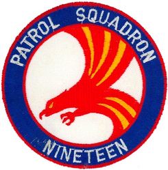 Patrol Squadron 19
VP-19 "Big Red"
1978-1991 (4th insignia)
Established as VP-907 on 4 Jul 1946; VP-ML-57 on 15 Nov 1946; VP-871) in Feb 1950 VP-19 (3rd VP-19) on 4 Feb 1953-31 August 1991.
Lockheed P-3C Orion
