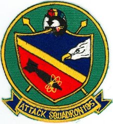 Attack Squadron 195 (VA-195)
Established as Torpedo Squadron NINETEEN (VT19) on 15 Aug 1943.
Redesignated Attack Squadron TWENTY A (VA-20A)
on 15 Nov 1946; Attack Squadron ONE HUNDRED
NINETY FIVE (VA-195) on 24 Aug 1948; Strike Fighter Squadron ONE HUNDRED NINETY FIVE (VFA-195) on 1 Apr 1985. 

Douglas A4D-2N (A-4C/D-5/E/TA-4F Skyhawk
Vought A-7E Corsair II
