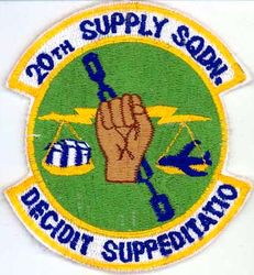 20th Supply Squadron
Translation: DECIDIT SUPPEDITATIO = A Sufficient Supply Destroys
