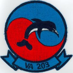 Attack Squadron 203 (VA-203)
Established as Attack Squadron 203 (VA-203) "Blue Dolphins" on 1 Jul 1970; Strike Fighter Squadron 203 (VFA-203) on 1 Oct 1989-30 Jun 2004.

Douglas A-4L Skyhawk
Vought A-7A/B Corsair II

