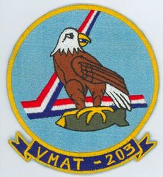 Marine Attack Training Squadron 203 (VMAT-203)
VMAT-203 "Hawks"
1970's 2d Design
A-4M; TA-4J Skyhawk
