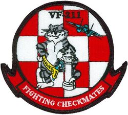 Fighter Squadron 211 (VF-211) F-14 Tomcat
VF-211 "Checkmates"
1975-2004
Established as VB-74 on 1 May 1945; VA-1B on 15 Nov 1946; VA-24 on 1 Sep 1948; VF-24 (2nd) on 1 Dec 1949; VF-211 on 9 March 1959. VF-24 redesignated VF-211 and VF-211 redesignated VF-24 on the same day. VFA-211 in 2005.
Grumman F-14A Tomcat
