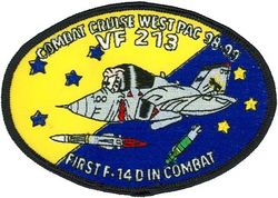 Fighter Squadron 213 (VF-213) F-14D Tomcat WESTPAC CRUISE 1998-1999
VF-213 "Black Lions" 
1998-1999
Established as VF-213 on 22 June 1955; VFA-213 on 2 Apr 2006. 
Grumman F-14A Tomcat
