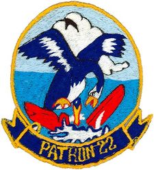 Patrol Squadron 22 (VP-22) (3rd) 
Established as Bombing Squadron ONE HUNDRED TWO (VB-102) on 15 Feb 1943. Redesignated Patrol Bombing Squadron ONE HUNDRED TWO (VPB-102) on 1 Oct 1944; Redesignated Patrol Squadron ONE HUNDRED TWO (VP-102) on 15 May 1946; Heavy Patrol Squadron (Landplane) TWO (VP-HL-2) on 15 Nov 1946; Patrol Squadron TWENTY TWO (VP-22) (3rd) "Blue Geese" on 1 Sep 1948. Disestablished on 31 Mar 1994.

Lockheed P-3A Orion

Insignia (4th) approved on 13 Mar 1961.
Philippine made.

