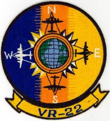 Fleet Tactical Support Squadron 22 (VR-22)
Established as Fleet Tactical Support Squadron twenty two (VR-22) on 22 Dec 1950. Disestablished on 30 Apr 1967. 

Insignia approved on 3 October 1955. 

