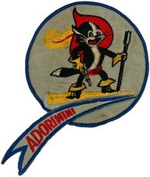 Fighter Squadron 22 (VF-22)
Established as Fighter Bomber Squadron SEVENTY FOUR A (VBF-74A) on 1 May 1945; Redesignated  Fighter Bomber Squadron SEVENTY FOUR  (VBF-74) on 1 Aug 1945; Fighter Squadron TWO B (VF-2B) on 15 Nov 1946; Fighter Squadron TWENTY TWO B (VF-22) (2nd) “Cavaliers” on 1 Sep 1948. Disestabished on 6 Jun 1958. 
Insignia approved on 15 Mar 1951.

Vought F4U-1D Corsair, 1945-1947		 	 
Vought F4U-4 Corsair, 1947 - 1951
McDonnell F2H-2 Banshee, 1951-1955
McDonnell F2H-4 Banshee, 1955-1958

