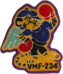 Marine Fighter Squadron 224 (VMF-224)
Established as Marine Fighting Squadron 224 (VMF-224) "Fighting Wildcats" on 1 May 1942. Redesignated Marine Attack Squadron 224 (VMA-224) on 1 Dec 1954; Marine All-Weather Attack Squadron 224 (VMA(AW)-224) on 1 Nov 1966-.

The Bengals entered WW-II as part of the Cactus AF stationed on Henderson Field, Guadalcanal. Conducted close air support (CAS) missions while under constant attack from Japanese naval, air, and ground forces, which in turn, helped stem the tide of the Japanese advance across the Southern Pacific and secured a crucial foothold in the long island-hopping campaign against Japan. Participated in the Marshall Islands Campaign and in the spring of 1945 participated in Battle of Okinawa.

Grumman F4F Wildcats, 1942
Vought F4U Corsair, 1942-1952

