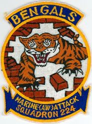 Marine All Weather Attack Squadron 224 
VMA(AW)-224 "Fighting Bengals"
1970s 2d Design
A-6A Intruder
