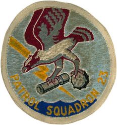Patrol Squadron 23 (VP-23) (3rd)
Patrol Squadron TWENTY THREE (VP-23)(3rd)
Established as Weather Reconnaissance Squadron THREE (VPW-3) on 17 May 1946. Redesignated Meteorology Squadron THREE (VPM-3) on 15 Nov 1946; Heavy Patrol Squadron (Landplane) THREE (VP-HL-3) on 8 Dec 1947, the second squadron to be assigned the VP-HL-3 designation. Redesignated Patrol Squadron TWENTY THREE (VP-23) (3rd) “Seahawks” on 1 Sep 1948. Disestablished on 28 Feb 1995.

Consolidated PB4Y-2M/ 2S Privateer 
Consolidated P4Y-2S Privateer

Insignia (2nd) approved on 5 Mar 1953.
USA made.




