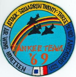 Attack Squadron 23 (VA-23) WESTPAC CRUISE 1969
VA-23 "Black Knights"
1969
Douglas A-4F Skyhawk
