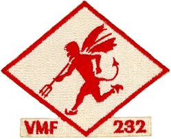 Marine Fighter Squadron 232 (VMF-232)
Established as Fighting Squadron 3M (VF-3M) on 1 Sep 1925. Redesignated Fighting Squadron 10M (VF-10M) on 1 Jul 1927; Fighting Squadron 6M (VF-6M) on 1 Jul 1928; Fighting Squadron 10M (VF-10M) on 1 Jul 1930; Fighting Squadron 4M (VF-4M) on 1 Jul 1933; Marine Bombing Squadron 2 (VMB-2) on 1 Jul 1937; Marine Scout Bombing Squadron 232 (VMSB-232) on 1 Jul 1941; Marine Torpedo Bombing Squadron 232 (VMTB-232) on 1 Jun 1943. Disestablished on 16 Nov 1945. Reestablished in the USMCR as Marine Fighting Squadron 232 (VMF-232) on 3 Jul 1948; Marine Fighting Squadron (All Weather) 232 (VMF(AW)-232) on 1 Mar 1965; Marine Fighter Attack Squadron 232 (VMFA-232) on 8 Sep 1967-.

Vought F4U-4 Corsair, 1948-1949, 1950-1953
Grumman F6F-5 Hellcat, 1949-1950
Grumman F9F-2 Panther, 1953-1954
North American FJ-2/4 Fury, 1954-1959
Voight F8U-1E Crusader, 1959-1965


