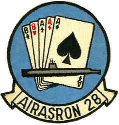 Air Anti-Submarine Squadron 28 (VS-28)
Established as Air Anti-Submarine Squadron TWENTY EIGHT (AIRASRON 28 or VS-28) "Gamblers" on 1 Jun 1960. Disestablished on 1 Oct 1992.

Grumman SF-2 Tracker, 1960-1975.
Lockheed S-3A/B Viking, 1975-1992

