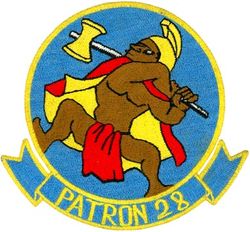 Patrol Squadron 28 (VP-28) 
Established as Bombing Squadron ONE HUNDRED EIGHT (VB-108) on 1 Jul 1943. Redesignated Patrol Bombing Squadron ONE HUNDRED EIGHT (VPB-108) on 1 Oct 1944; Patrol Squadron ONE HUNDRED EIGHT (VP-108) on 15 May 1946; Heavy Patrol Squadron (Landplane) EIGHT (VP-HL-8) on 15 Nov 1946; Patrol Squadron TWENTY EIGHT (VP28) on 1 Sep 1948, the second squadron to be assigned the VP-28 designation. Disestablished on 1 Oct 1969.

Consolidated PB4Y-2 Catalina, 1945
Consolidated PB4Y-2S Catalina, 1949-1951
Consolidated P4Y-2/2S Privateer, 1951-1952
Lockheed P-2V-5 Neptune, 1952-1959
Lockheed P-2V-5F Neptune, 1959-1962
Lockheed P-2V-5FS PAR/MOD Neptune, 1962
Lockheed SP-2H Neptune, 1962-1964
Lockheed P-3A Orion, 1964-1969

Insignia (2nd) “Hawaiian Warriors” approved by CNO on 18 Nov 1954.


