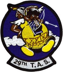 29th Weapons Squadron Heritage
Constituted as 29 Transport Squadron on 28 Jan 1942.  Activated on 2 Mar 1942.  Redesignated as 29 Troop Carrier Squadron on 4 Jul 1942.  Inactivated on 22 Sep 1945.  Activated on 30 Sep 1946.  Redesignated as: 29 Troop Carrier Squadron , Heavy on 30 Jul 1948; 29 Troop Carrier Squadron, Special on 1 Feb 1949.  Inactivated on 18 Sep 1949.   Redesignated as 29 Troop Carrier Squadron, Medium on 26 Nov 1952.  Activated on 1 Feb 1953.  Inactivated on 8 Jun 1955.  Activated on 15 Jun 1964.  Organized on 1 Oct 1964.  Redesignated as:  29 Troop Carrier Squadron on 1 Jan 1967; 29 Tactical Airlift Squadron on 1 Aug 1967.  Inactivated on 31 Oct 1970.   Activated on 1 Apr 1971.  Inactivated on 15 Nov 1971.  Redesignated as 29 Weapons Squadron on 30 May 2003.  Activated on 1 Jun 2003.
Emblem.  Approved on 28 Oct 2003.

