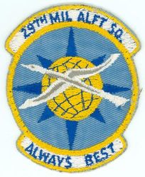 29th Military Airlift Squadron 
Constituted as 29th Ferrying Squadron, on 9 Jul 1942. Activated on 25 Jul 1942. Redesignated 29th Transport Squadron, on 24 Mar 1943. Disbanded on 1 Sep 1943. Reconstituted, redesignated 29th Air Transport Squadron, Heavy on 20 Jun 1952; 29th Air Transport Squadron, Medium on 11 Sep 1953; 29th Military Airlift Squadron on 8 Jan 1966. Inactivated on 31 Aug 1968.
