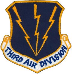 3d Air Division 
Lineage. Established as 3 Bombardment Division on 30 Aug 1943. Activated on 13 Sep 1943. Redesignated 3 Air Division on 1 Jan 1945. Inactivated on 21 Nov 1945. Organized on 23 Aug 1948. Discontinued on 1 May 1951. Redesignated 3 Air Division (Operational) on 8 Oct 1953. Activated on 25 Oct 1953. Inactivated on 1 Mar 1954. Redesignated 3 Air Division on 8 Jun 1954. Activated on 18 Jun 1954. Inactivated on 1 Apr 1970. Activated on 1 Jan 1975. Inactivated on 1 Apr 1992.

Thailand made
