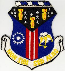 308th Bombardment Wing, Medium
Established as 308 Bombardment Wing, Medium, on 4 Oct 1951. Activated on 10 Oct 1951. Inactivated 25 Jun 1961. Redesignated 308 Strategic Missile Wing (ICBM-Titan), and activated, on 29 Nov 1961. Organized on 1 Apr 1962. Inactivated 18 Aug 1987.

Emblem approved on 28 Feb 1963.

Japanese made.
