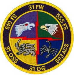 31st Fighter Wing Gaggle
Gaggle: 555th Fighter Squadron, 603rd Air Control Squadron, 31st Operations Support Squadron & 510th Fighter Squadron. 
