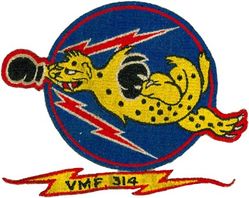 Marine Fighter Squadron 314 (VMF-314)  
VMF-314 "Bob's Cats" 
1952 1st Design
F-4U Corsair
F9F Panther
