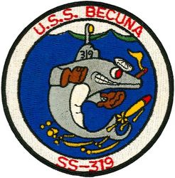 SS-319 USS Becuna
USS Becuna (SS/AGSS-319)
Class and type: Balao-class diesel-electric submarine
Builder: Electric Boat Company, Groton, Connecticut
Laid down: 29 Apr 1943
Launched: 30 Jan 1944
Sponsored by:	Mrs. George C. Crawford, wife of Commander Crawford
Commissioned: 27 May 1944
Decommissioned: 7 Nov 1969
Struck: 15 Aug 1973
Motto: Tiger of the Sea
Honors and awards: 4 Battle Stars
Status: Museum ship at Philadelphia, 21 June 1976
