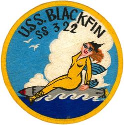 SS-322 USS Blackfin
USS Blackfin (SS-322)
Class and type: Balao-class diesel-electric submarine
Builder: Electric Boat Company, Groton, Connecticut
Laid down: 10 Jun 1943
Launched: 12 Mar 1944
Commissioned: 4 Jul 1944
Decommissioned: 19 Nov 1948
Recommissioned: 15 May 1951
Decommissioned: 15 Sep 1972
Struck: 15 Sep 1972
Fate: Sunk as target off San Diego, California, 13 May 1973
