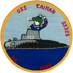 SS-323 USS Caiman
USS Caiman (SS-323)
Class and type: Balao-class diesel-electric submarine
Builder: Electric Boat Company, Groton, Connecticut
Laid down: 24 Jun 1943
Launched: 30 Mar 1944
Commissioned: 17 Jul 1944
Decommissioned: 30 Jun 1972
Struck: 30 Jun 1972
Fate: Transferred to Turkey, 30 Jun 1972
