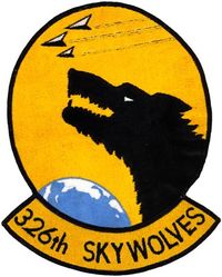 326th Fighter-Interceptor Squadron William Tell Competition 1965
Constituted 326th Fighter Squadron on 24 Jun 1942. Activated on 10 Jul 1942. Disbanded on 31 Mar 1944. Reconstituted, and redesignated 326th Fighter Interceptor Squadron on 23 Mar 1953. Activated on 18 Dec 1953. Inactivated on 2 Jan 1967.

Emblem. Approved 5 Sep 1961.

Placed third at William Tell 1965.

