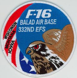 332d Expeditionary Fighter Squadron F-16 Swirl
The 332d Expeditionary Fighter Squadron was a designation used to refer to Air National Guard and Air Force Reserve Command F-16 units deploying to Balad AB. While the 332d designation was widely used, its was not the proper designation of the units while deployed to Balad. The 332d is used since most Guard/Reserve units rotated in and out on a more frequent basis compared to their active duty counterparts.
