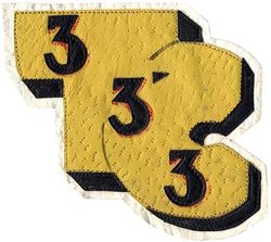 333d Troop Carrier Squadron 
Constituted as 12th Combat Cargo Squadron on 1 Jun 1944 and activated in India on 5 Jun 1944. Redesignated 333d Troop Carrier Squadron on 1 Oct 1945. Inactivated on 6 Jan 1946.

Insignia approved Indian made multi piece painted leather.

Stations. Sylhet, India, 5 Jun 1944; Fenny, India, 6 Jun 1944; Moran, India , 1 Jul 1944; Tulihal, India, 1 Apr 1945; Ledo, India, 12 May 1945; Myitkyina, Burma, 5 Jun 1945; Shanghai, China, 7 Oct 1945-15  Dec 1945; Ft Lawton, WA, 5-6 Jan 1946.

