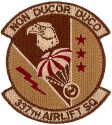 337th Airlift Squadron
Translation:  NON DUCOR DUCO = I am not led, I lead
Keywords: desert