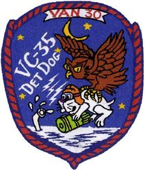 Composite Squadron 35 (VC-35) Detachment Dog VAN-30
Established as Composite Squadron THIRTY FIVE (VC-35) on 25 May 1950. Redesignated Attack Squadron (All Weather) THIRTY FIVE (VA(AW)-35) on 1 July 1956. Redesignated Attack Squadron ONE TWENTY TWO (VA-122) on 29 June 1959. Disestablished on 31 May 1991.

Deployment: 1 Jul 1954-28 Feb 1955, USS Yorktown (CVA-10), CVG-15, Douglas AD-5N Skyraider


