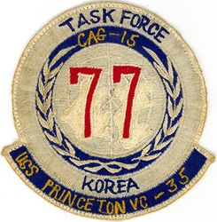 Composite Squadron 35 (VC-35) Task Force 77 CVG-15 Western Pacific/Korea Cruise 1953
Established as Composite Squadron THIRTY FIVE (VC-35) on 25 May 1950. Redesignated Attack Squadron (All Weather) THIRTY FIVE (VA(AW)-35) on 1 Jul 1956; Attack Squadron ONE TWENTY TWO (VA-122) (1st) on 29 Jun 1959. Disestablished on 31 May 1991. 

Deployment. 24 Jan 1953-21 Sep 1953 USS Princeton (CVA-37), CVG-15, Det. D, AD-4N, Korea/WestPac

