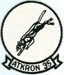 Attack Squadron 35 (VA-35) 
Established as Bombing Squadron THREE B (VB-3B) "Black Panthers" on 1 Jul 1934. Redesignated Bombing Squadron FOUR (VB-4) on 1 Jul 1937; Bombing Squadron THREE (VB-3) on 1 Jul 1939; Attack Squadron THREE A (VA-3A) on 15 Nov 1946; Attack Squadron THIRTY FOUR (VA34) on 7 Aug 1948; Attack Squadron THIRTY FIVE (VA35) on 15 Feb 1950. Disestablished on 31 Jan 1995. The second squadron to be assigned the VA-35 designation. 

Douglas AD-3; AD-4; AD-4B; AD-4L; AD-4N; AD-5; AD-6; A-IH Skyraider, 1950-1965
Grumman A-6A/B/C/E/KA-6D Intruder, 1965-1995

