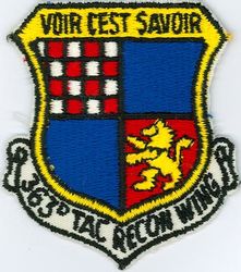 363d Tactical Reconnaissance Wing
Translation: VOIR CEST SAVIOR = To See is to Know
