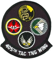 405th Tactical Training Wing Gaggle
Gaggle: 461st Tactical Fighter Training Squadron, 555th Tactical Fighter Training Squadron, 550th Tactical Fighter Training Squadron & 405th Tactical Training Squadron.
